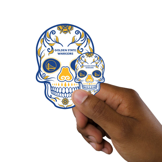 Sheet of 5 -Golden State Warriors:   Skull Minis        - Officially Licensed NBA Removable     Adhesive Decal