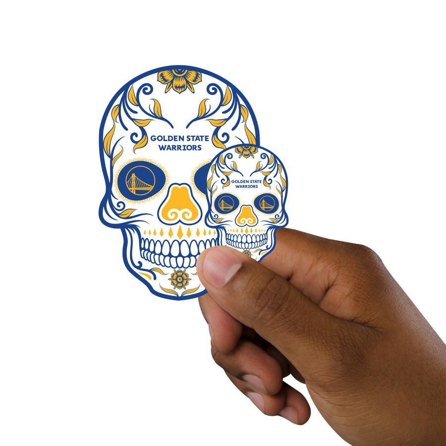 Golden State Warriors - 5 Sugar Skull Logo Minis (Mixed Sizes) - Official NBA - Reusable Vinyl Decals