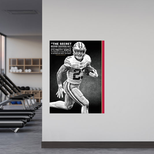 San Francisco 49ers: Christian McCaffrey  Inspirational Poster        - Officially Licensed NFL Removable     Adhesive Decal