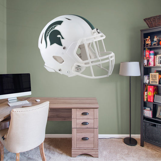 Michigan State Spartans: White Helmet - Officially Licensed Removable Wall Decal