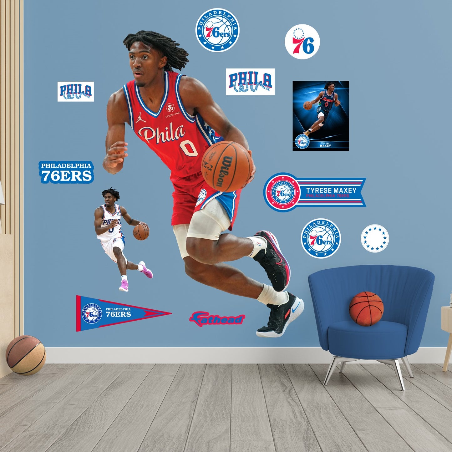 Philadelphia 76ers: Tyrese Maxey - Officially Licensed NBA Removable Adhesive Decal