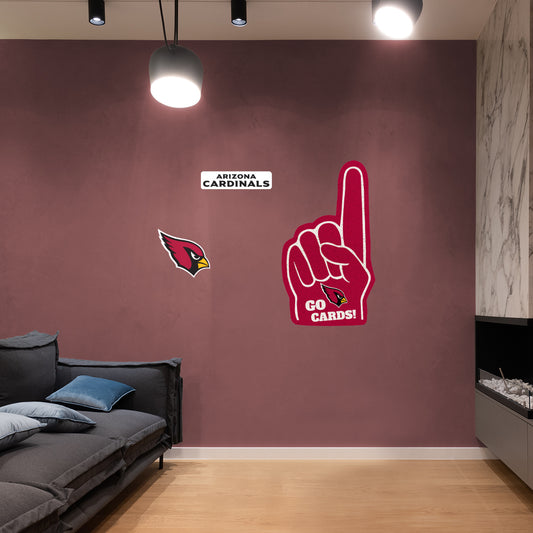 Arizona Cardinals:   Foam Finger        - Officially Licensed NFL Removable     Adhesive Decal