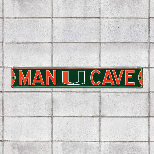 Miami Hurricanes: Man Cave - Officially Licensed Metal Street Sign