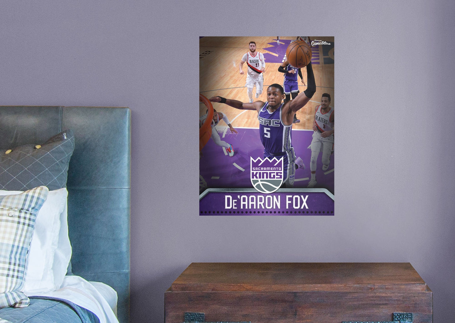 Sacramento Kings: De'Aaron Fox  GameStar        - Officially Licensed NBA Removable Wall   Adhesive Decal