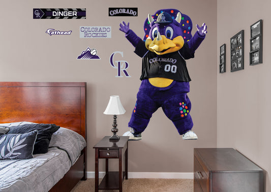 Colorado Rockies: Dinger 2021 Mascot        - Officially Licensed MLB Removable Wall   Adhesive Decal