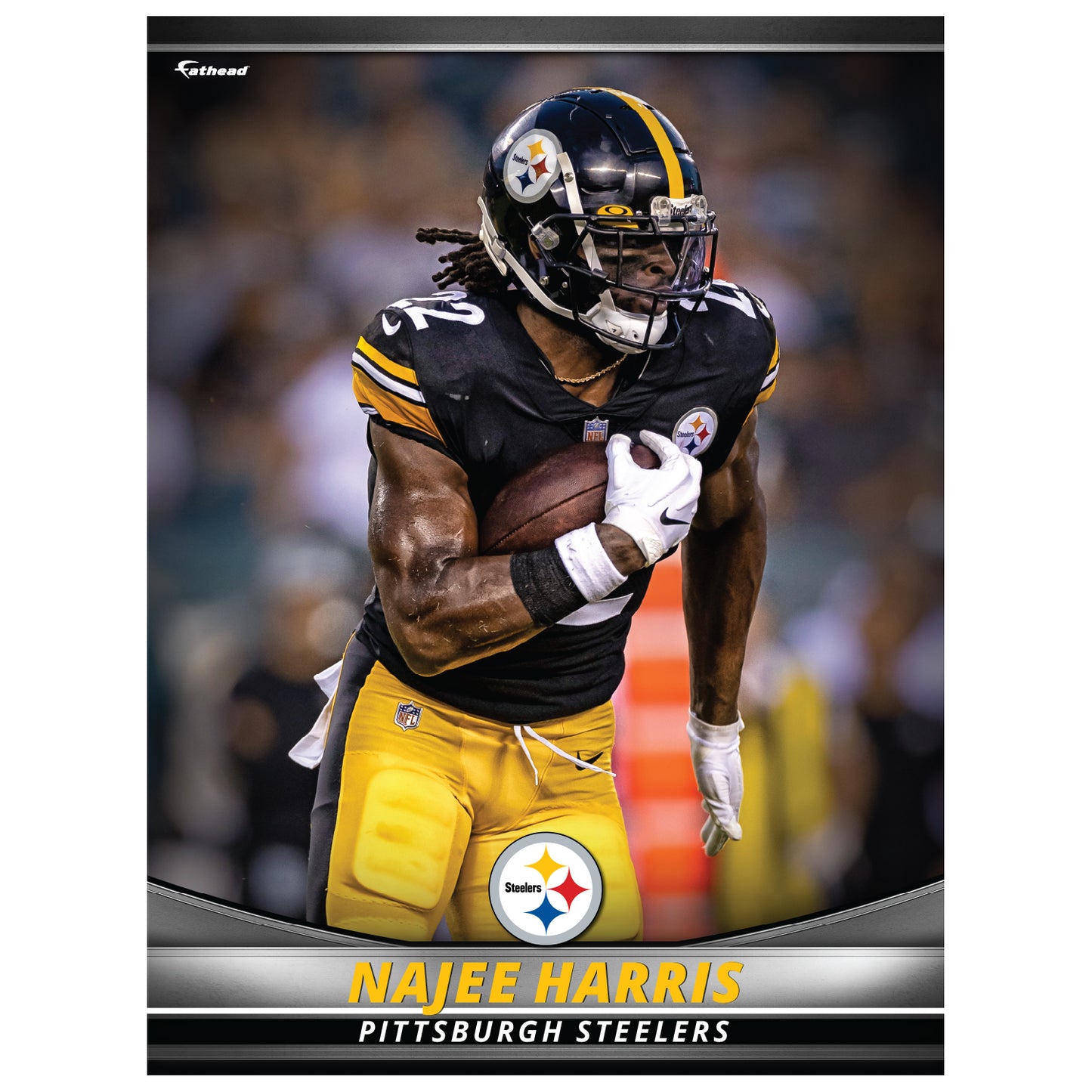 Pittsburgh Steelers: Najee Harris 2021 GameStar - NFL Removable Adhesive Wall Decal XL