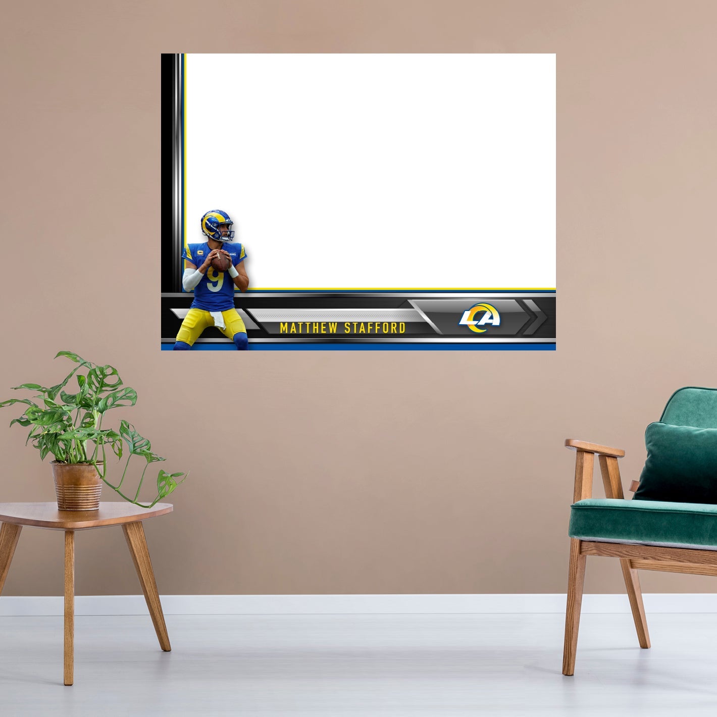 Los Angeles Rams: Matthew Stafford Dry Erase Whiteboard - Officially Licensed NFL Removable Adhesive Decal