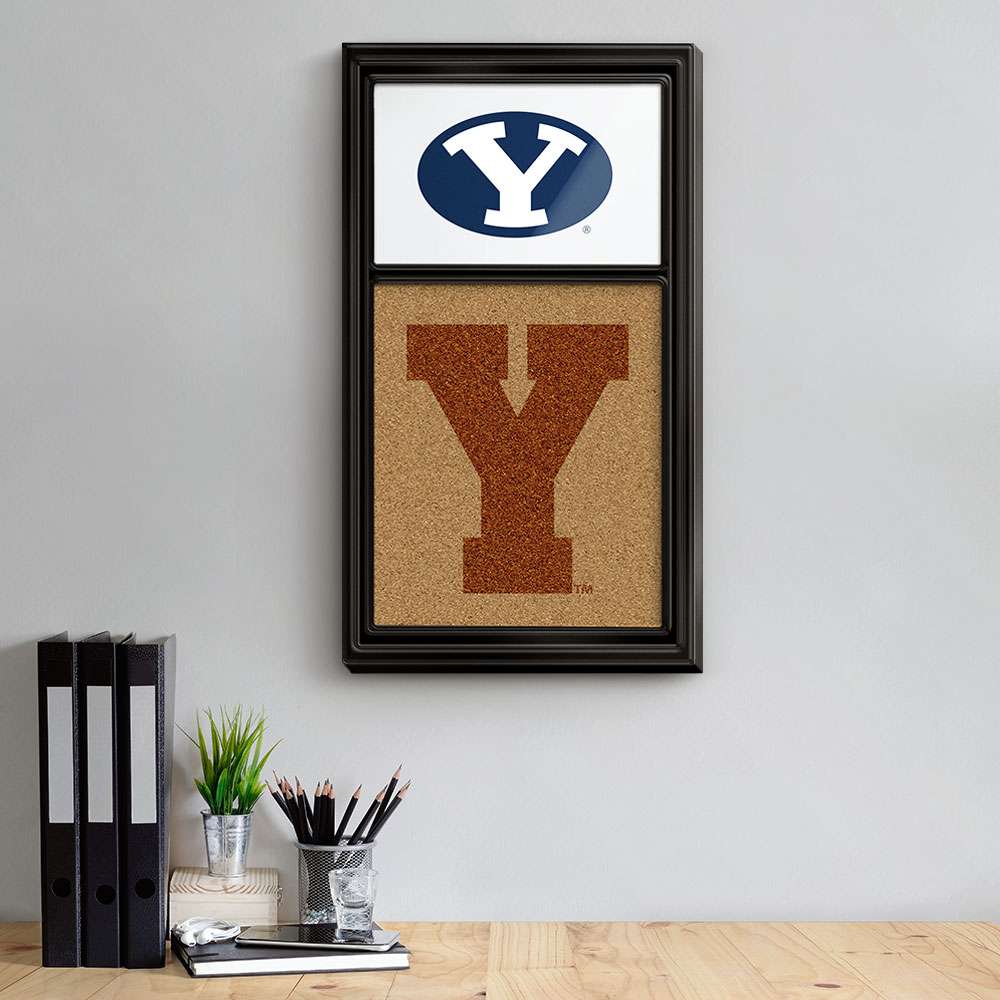 BYU Cougars: Dual Ys - Cork Note Board - The Fan-Brand