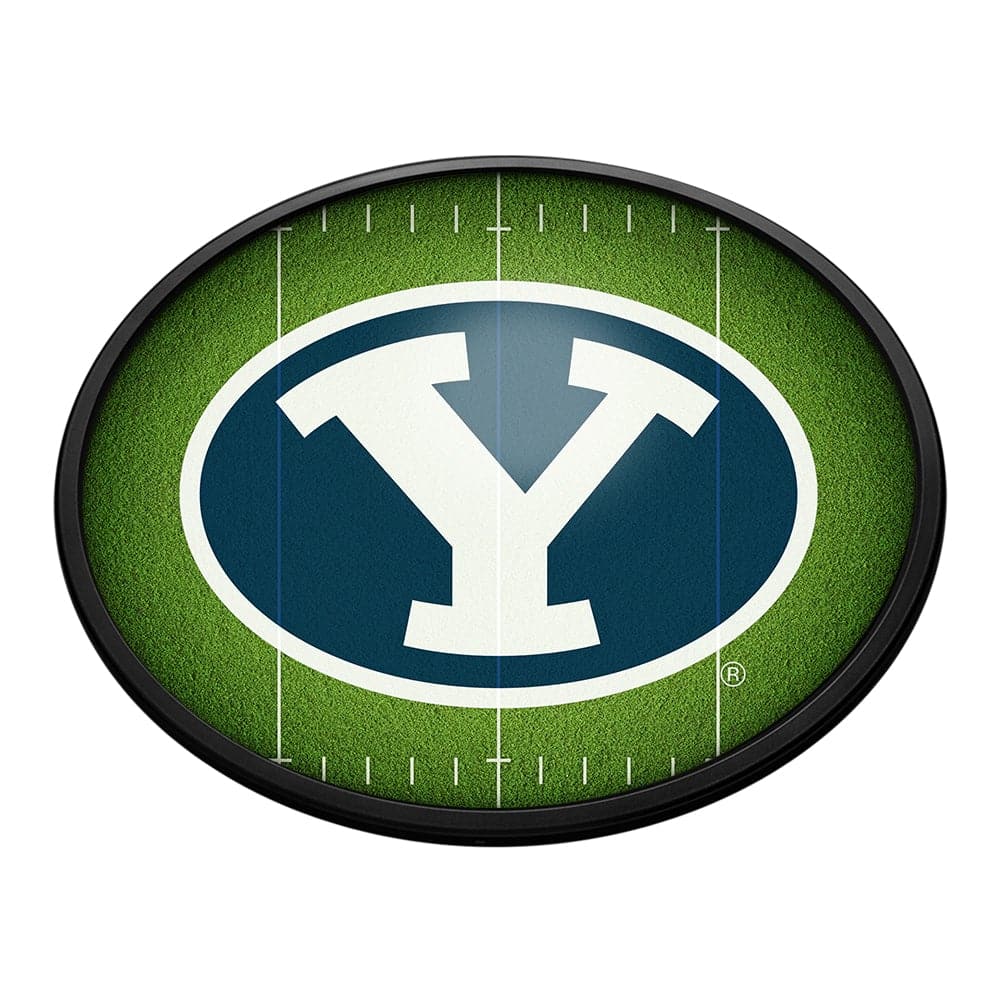 BYU Cougars: On the 50 - Oval Slimline Lighted Wall Sign - The Fan-Brand