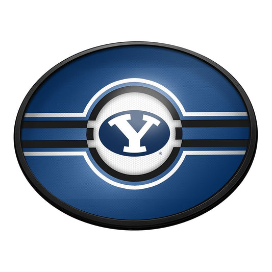 BYU Cougars: Oval Slimline Lighted Wall Sign - The Fan-Brand