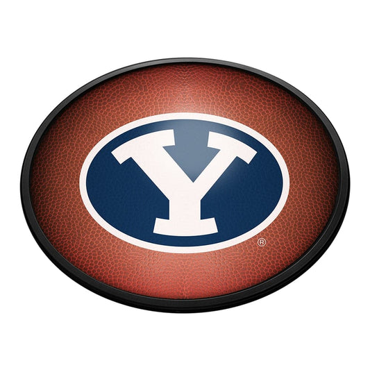 BYU Cougars: Pigskin - Oval Slimline Lighted Wall Sign - The Fan-Brand