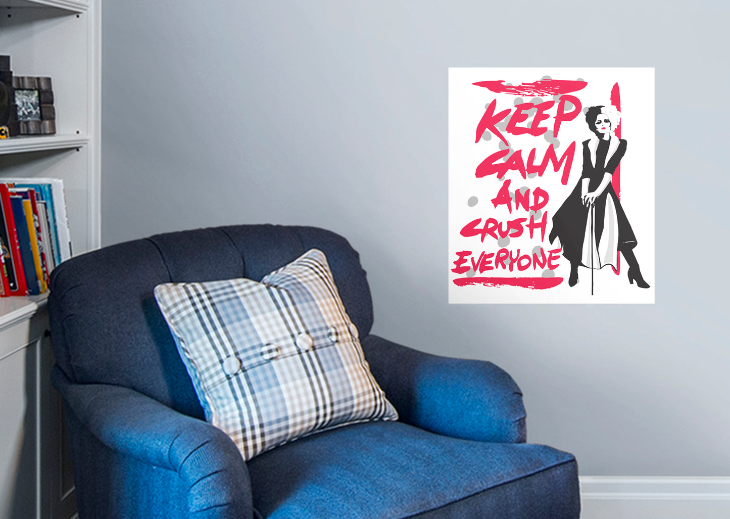 Cruella Movie:  Keep Calm Mural        - Officially Licensed Disney Removable Wall   Adhesive Decal