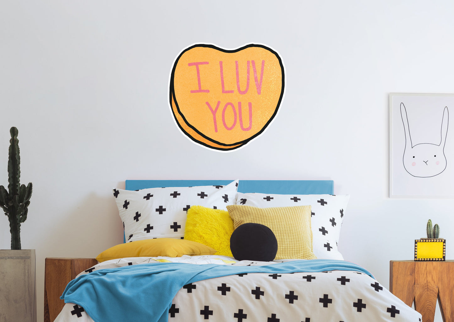 I Luv You Heart        - Officially Licensed Big Moods Removable     Adhesive Decal