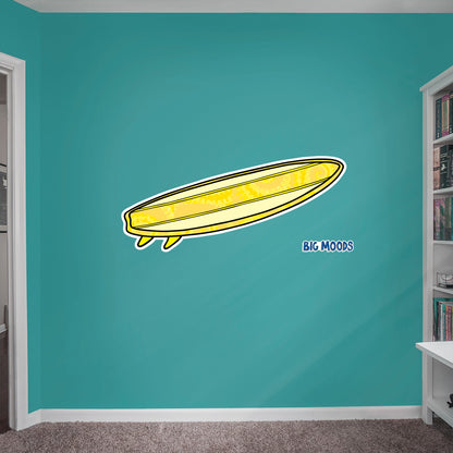 Surfboard (Yellow)        - Officially Licensed Big Moods Removable     Adhesive Decal