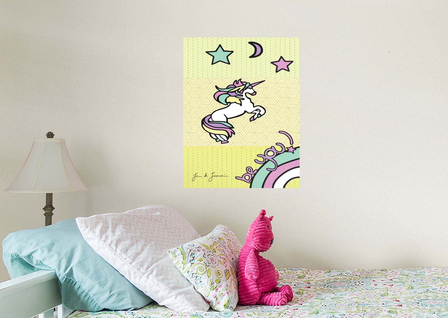 Dream Big Art:  Kids Unicorn Mural        - Officially Licensed Juan de Lascurain Removable Wall   Adhesive Decal
