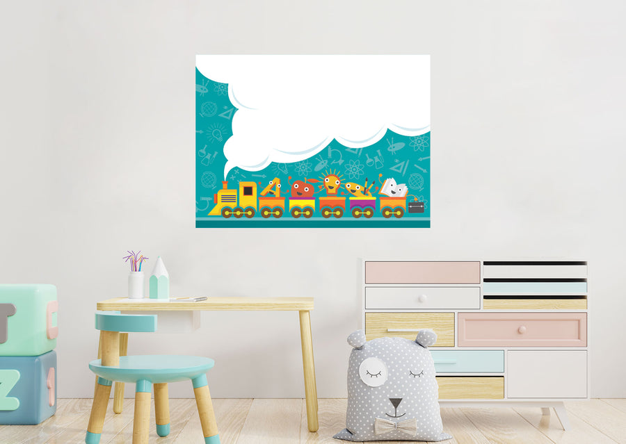 Nursery:  Yellow Train Dry Erase        -   Removable Wall   Adhesive Decal