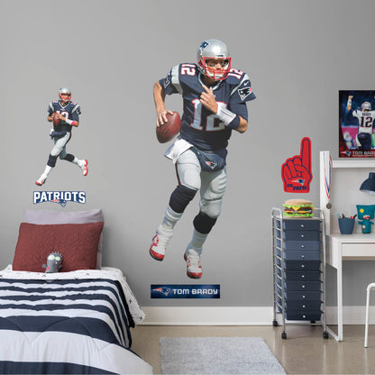 New England Patriots: Tom Brady No. 12        - Officially Licensed NFL Removable Wall   Adhesive Decal