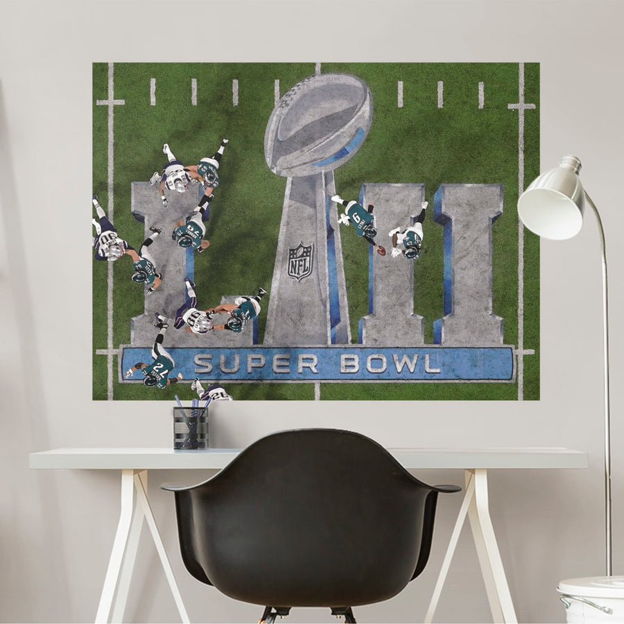 Super Bowl 52 Overhead Mural - Peel & Stick Poster - Official NFL - Philadelphia Eagles - Reusable Vinyl Wall Decal