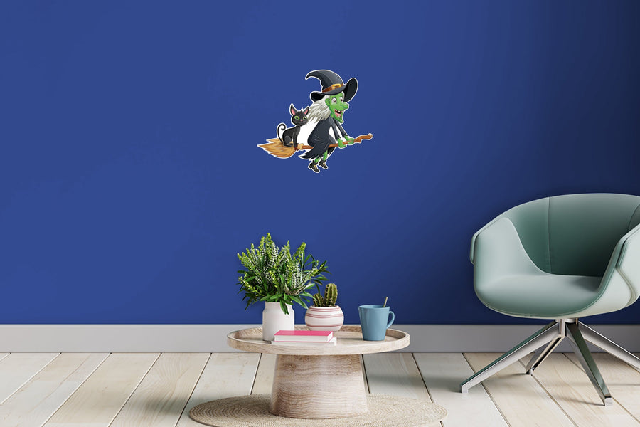 Halloween: Green Witch Icon        -   Removable Wall   Adhesive Decal