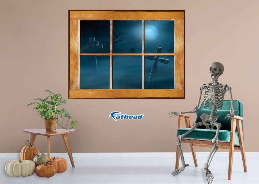Halloween:  Grave Stones Icon Instant Windows        -   Removable Wall   Adhesive Decal