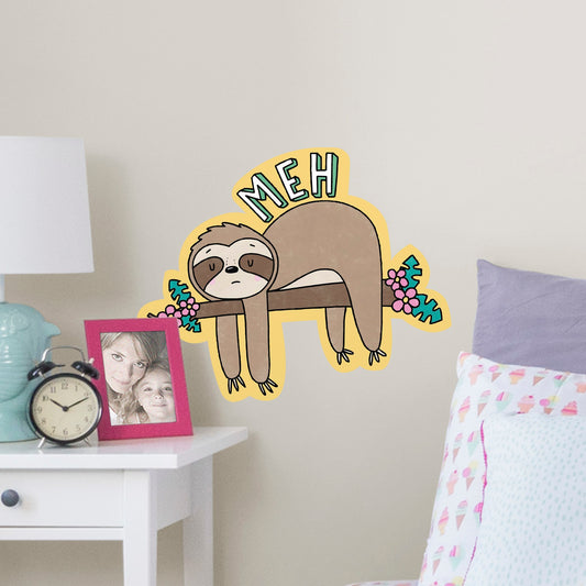 Meh Sloth        - Officially Licensed Big Moods Removable     Adhesive Decal