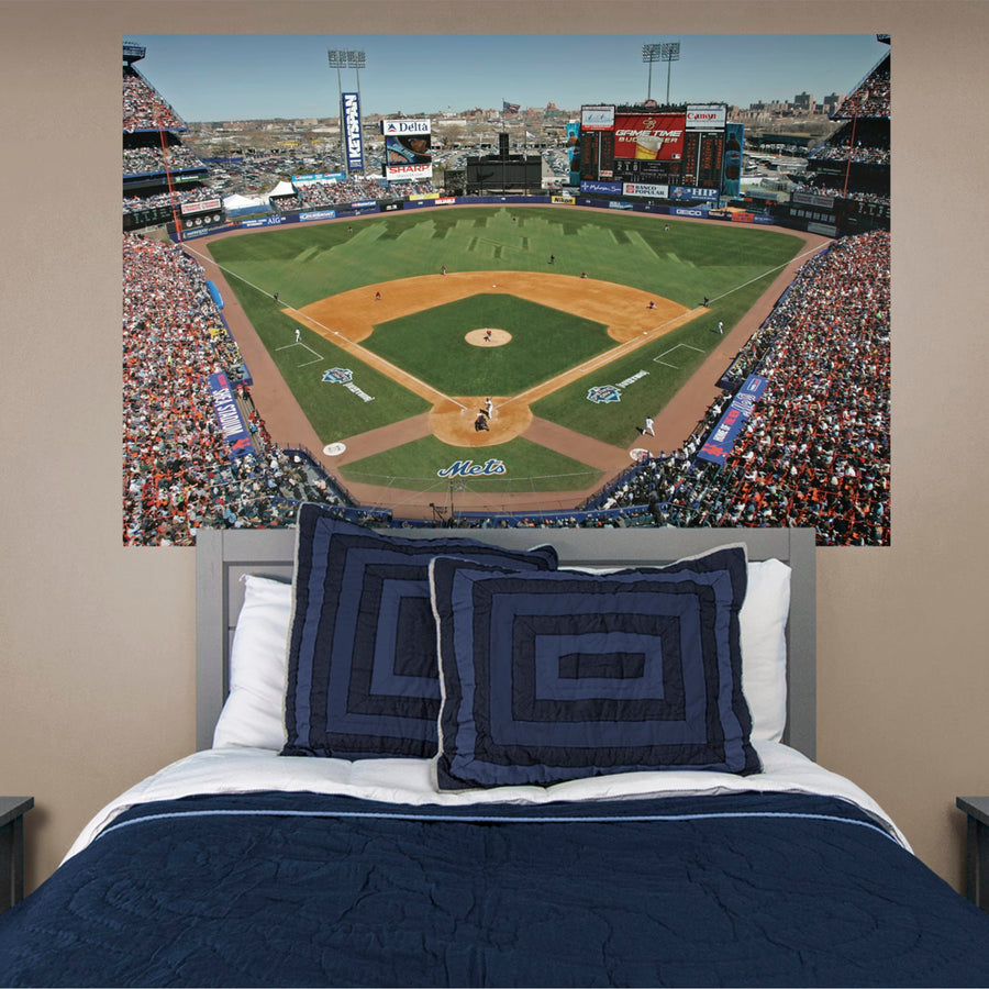 Shea Stadium Behind Home Plate - Peel & Stick Poster - Official MLB - New York Mets - Reusable Vinyl Wall Decal
