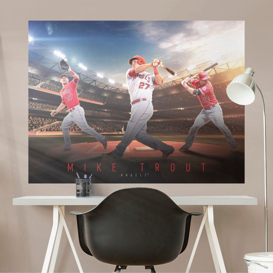 Mike Trout - Montage Mural - Peel & Stick Poster - Official MLB - Los Angeles Angels - Reusable Vinyl Wall Decal