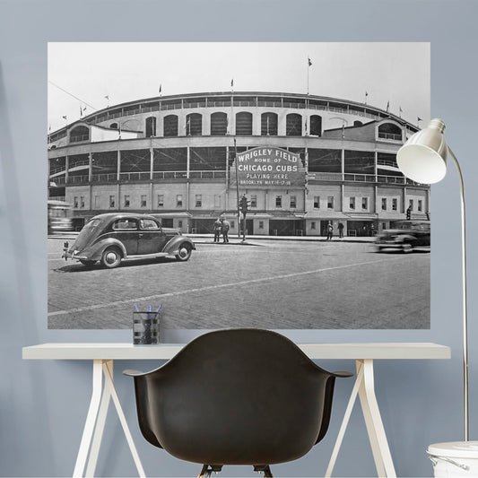 Chicago Cubs: Wrigley Field Historic Mural        - Officially Licensed MLB Removable Wall   Adhesive Decal