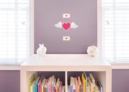 Valentine's Day:  Winged Heart        -   Removable     Adhesive Decal
