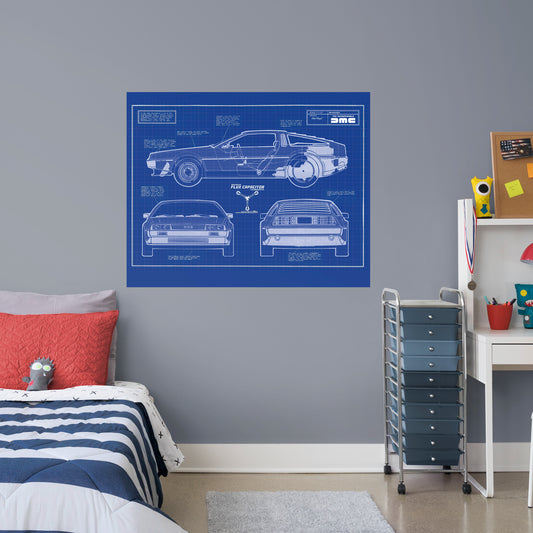 Back to the Future: DeLorean Time Machine Poster Iv        - Officially Licensed NBC Universal Removable Wall   Adhesive Decal