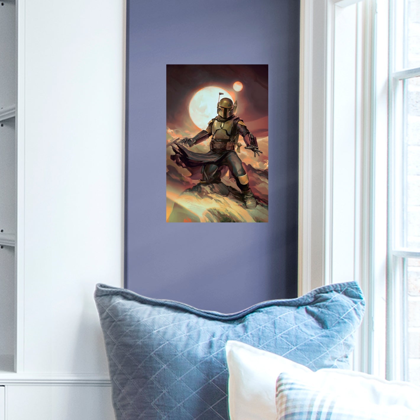 Book of Boba Fett: Boba Fett Tatooine Moons Painted Poster - Officially Licensed Star Wars Removable Adhesive Decal