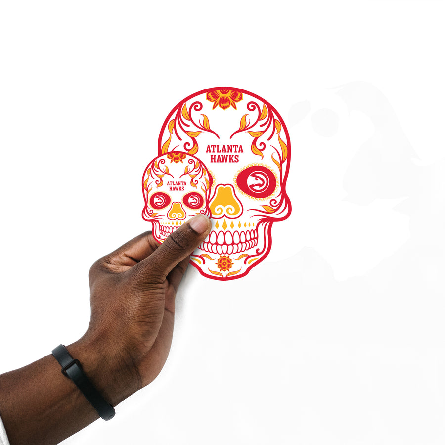 Atlanta Hawks - 5 Sugar Skull Logo Minis (Mixed Sizes) - Official NBA - Reusable Vinyl Decals