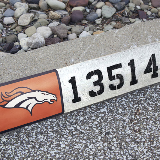Denver Broncos:  Alumigraphic Address Block Logo        - Officially Licensed NFL    Outdoor Graphic