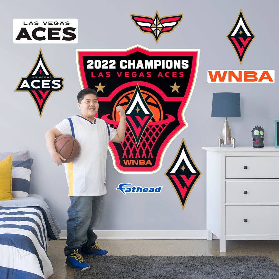 Las Vegas Aces - RealBig 2022 Champions Logo Collection - Official WNBA - Reusable Vinyl Wall Decals