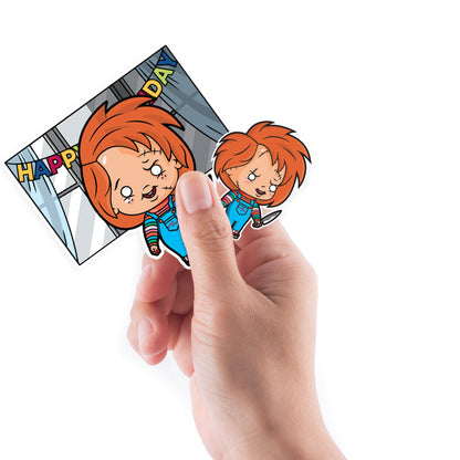 Sheet of 5 -Chucky:  Kawaii Birthday Minis        - Officially Licensed NBC Universal Removable    Adhesive Decal