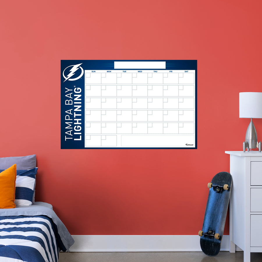 Tampa Bay Lightning - Dry Erase Calendar - Official NHL - Reusable Vinyl Wall Decal