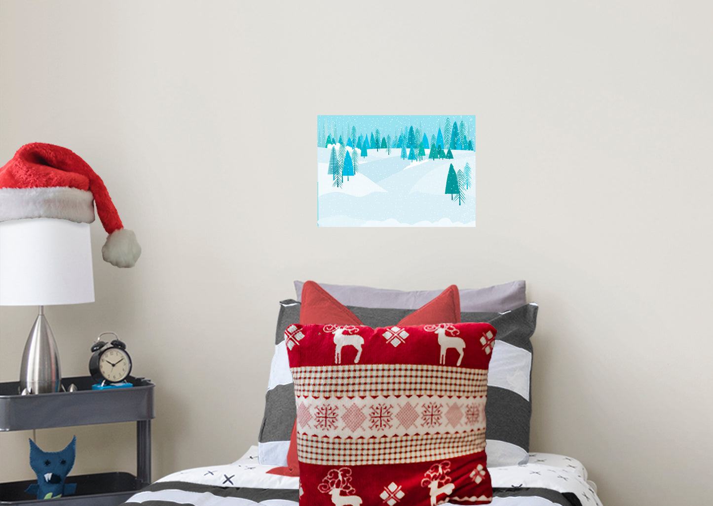 Christmas:  Scattered Trees Poster        -   Removable     Adhesive Decal