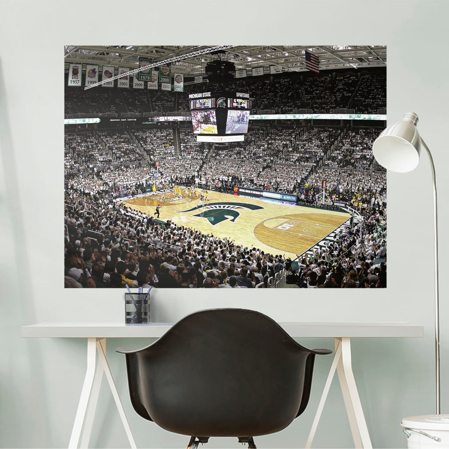 Breslin Center Corner View - Peel & Stick Poster - Official NCAA - Michigan State Spartans - Reusable Vinyl Wall Decal