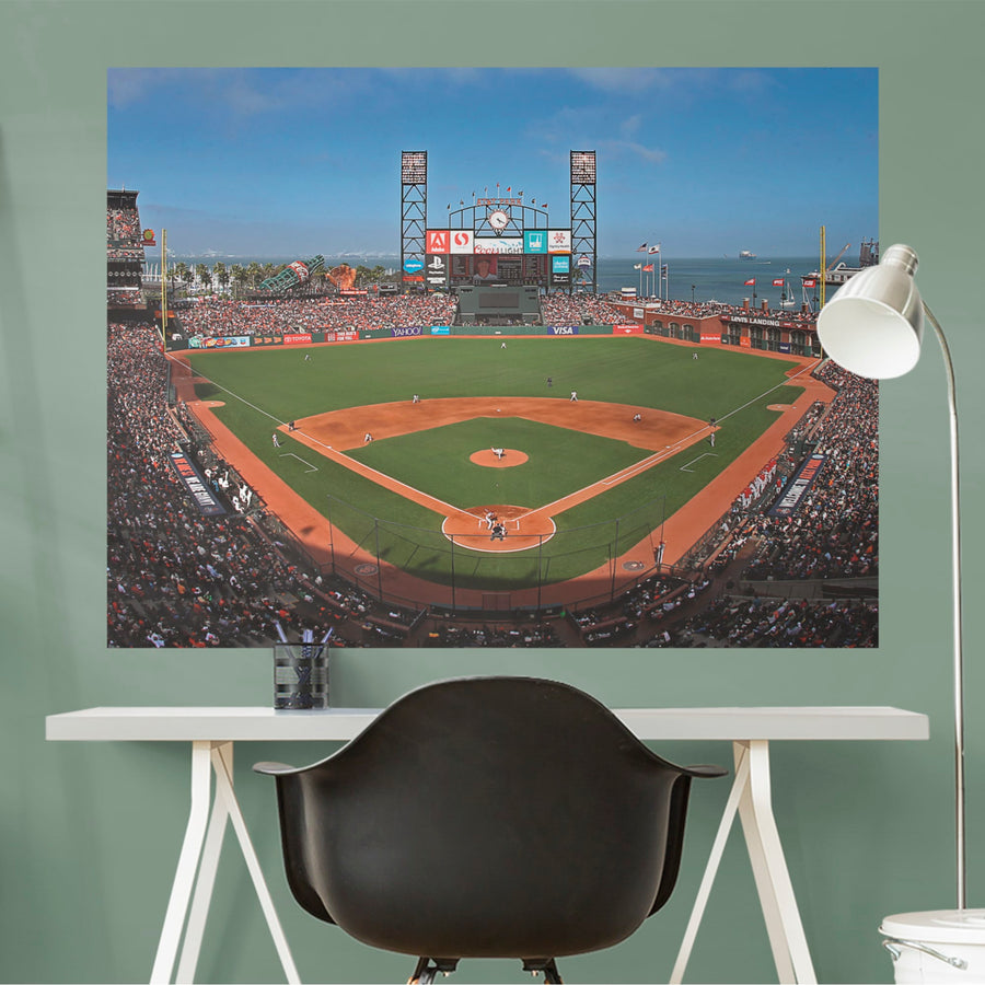 Behind Home Plate Mural - Peel & Stick Poster - Official MLB - San Francisco Giants - Reusable Vinyl Wall Decal