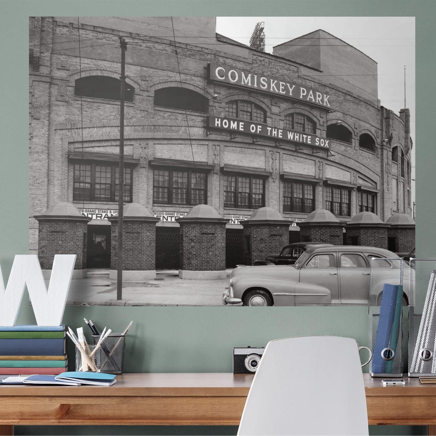 Chicago White Sox: Comiskey Park Stadium Historic Mural        - Officially Licensed MLB Removable Wall   Adhesive Decal