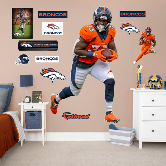 Denver Broncos: Javonte Williams 2021        - Officially Licensed NFL Removable     Adhesive Decal