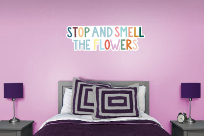 Stop and Smell the Flowers Multicolor        - Officially Licensed Big Moods Removable     Adhesive Decal