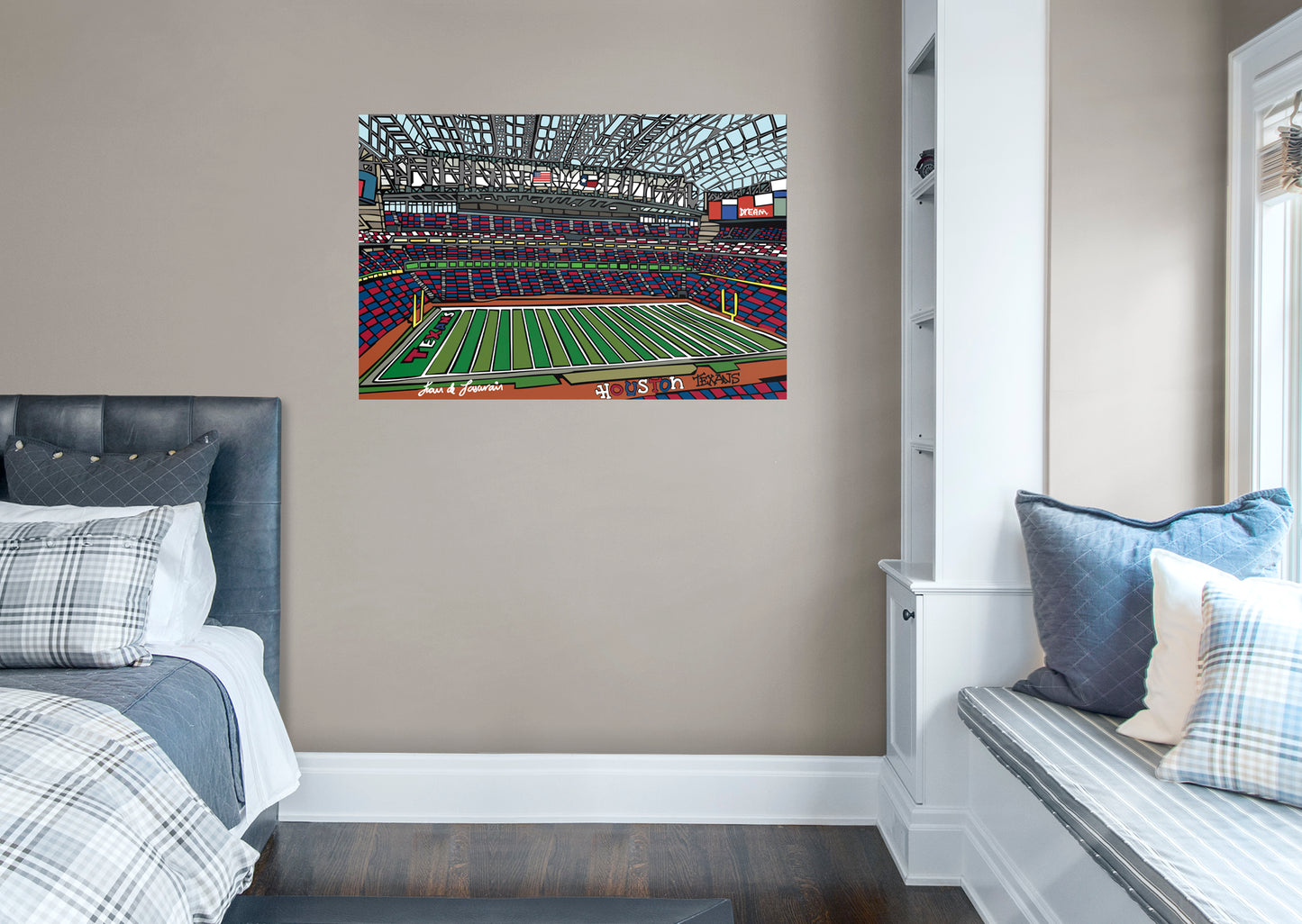 Dream Big Art:  Texans Stadium Mural        - Officially Licensed Juan de Lascurain Removable Wall   Adhesive Decal