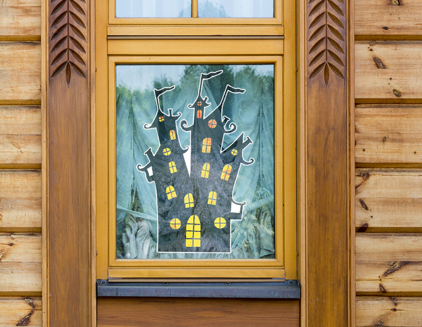 Halloween: Castle Window Clings        -   Removable Window   Static Decal