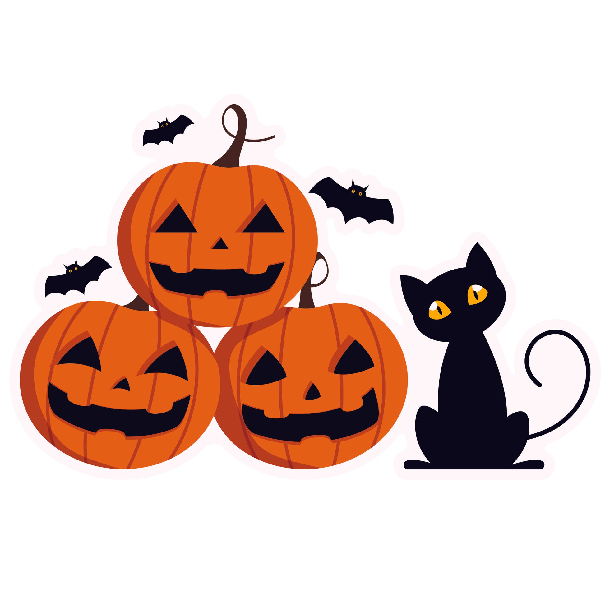 Halloween: Pumpkins and Black Cat Icon - Removable Wall Adhesive Decal –  Fathead