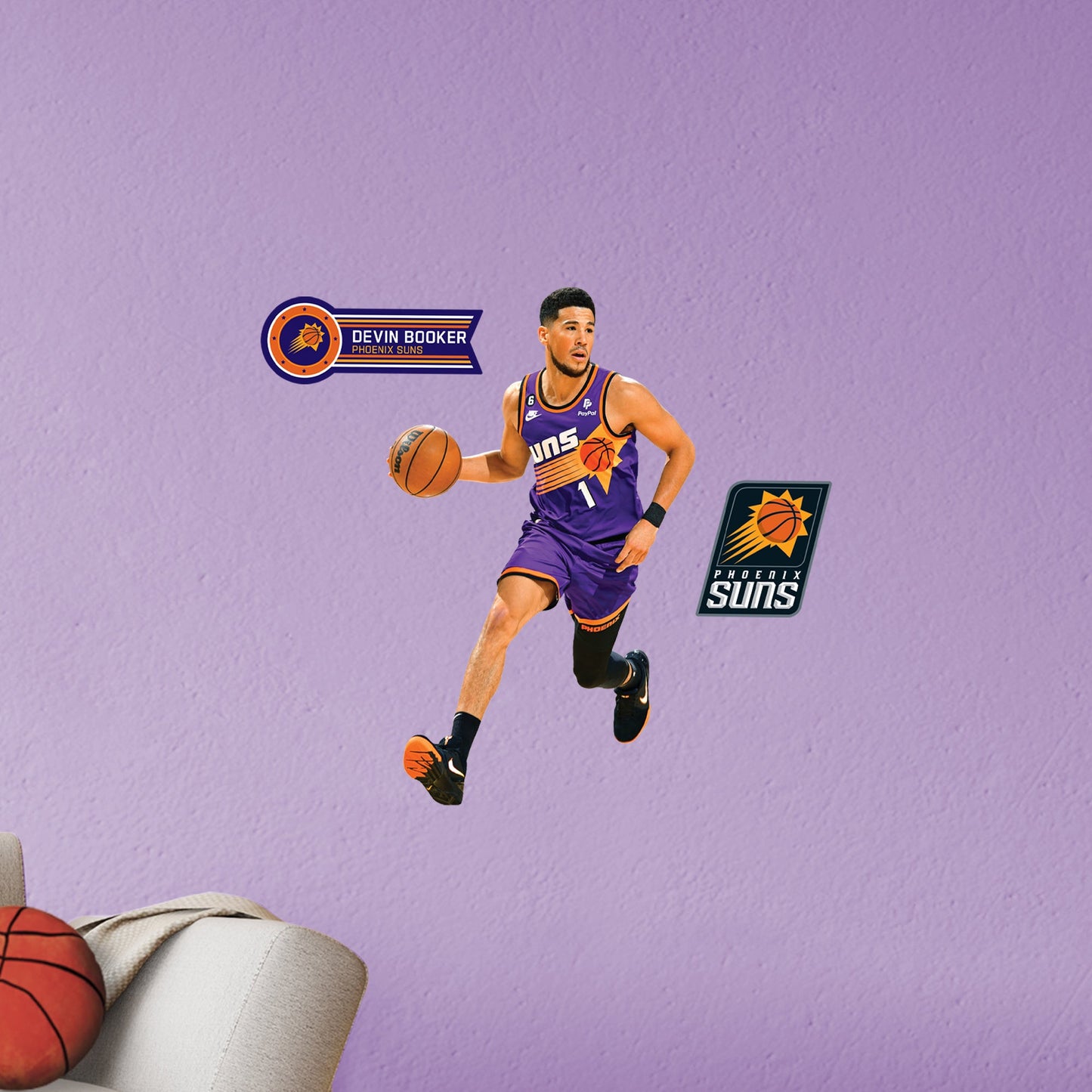 Phoenix Suns: Devin Booker Classic Jersey - Officially Licensed NBA Removable Adhesive Decal