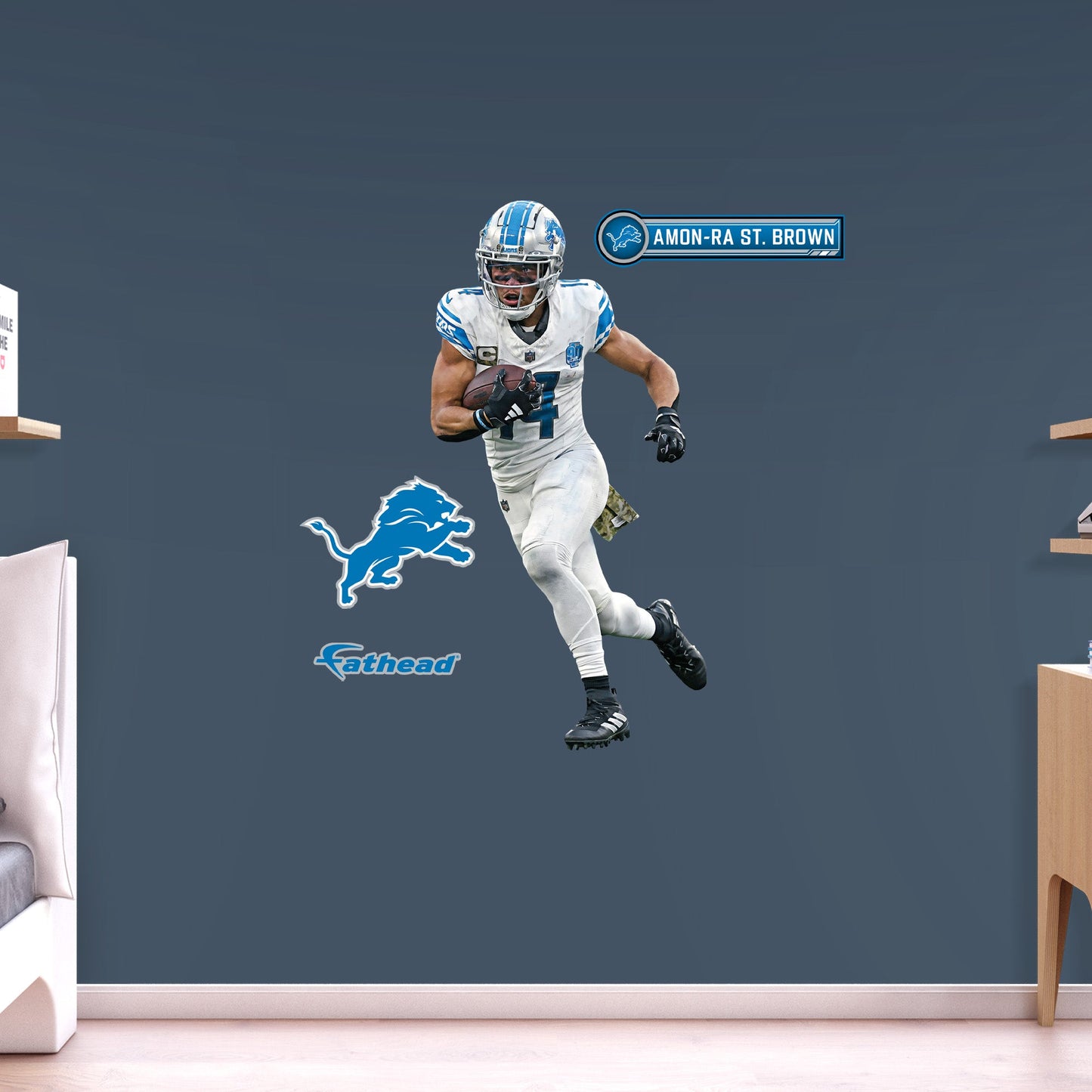 Detroit Lions: Amon-Ra St. Brown         - Officially Licensed NFL Removable     Adhesive Decal