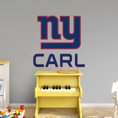 New York Giants:  Stacked Personalized Name        - Officially Licensed NFL Removable Wall   Adhesive Decal