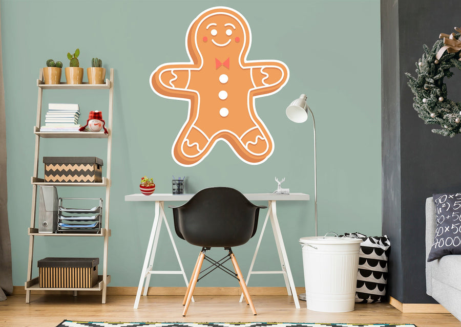 Christmas: Cute Gingerbread Icon - Removable Adhesive Decal