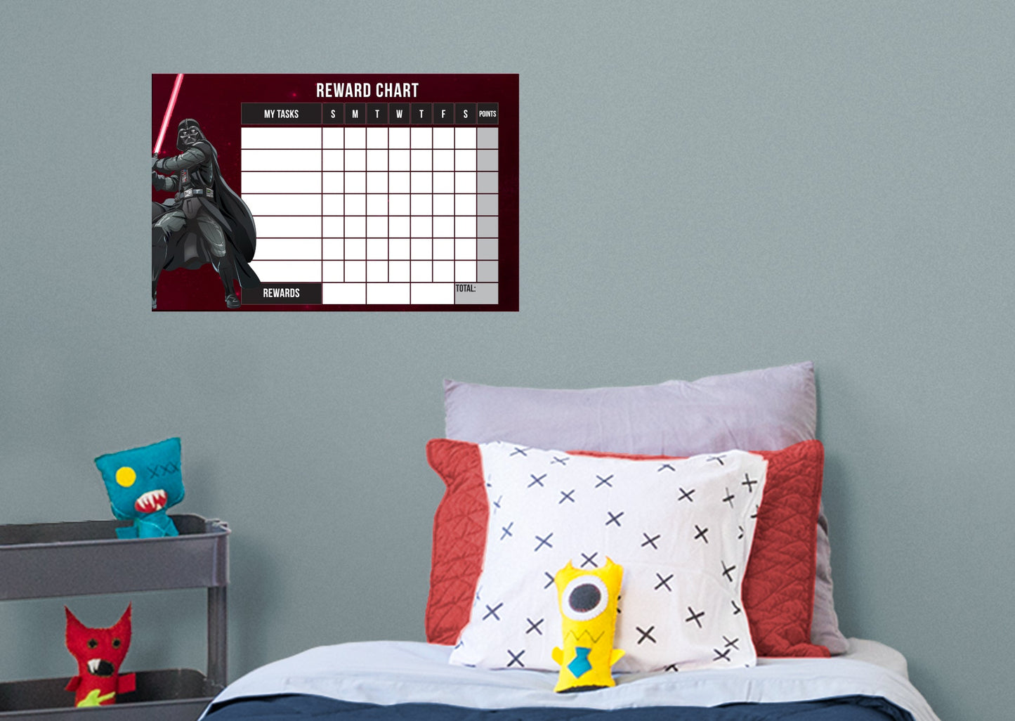 Darth Vader Reward Chart Dry Erase        - Officially Licensed Star Wars Removable Wall   Adhesive Decal